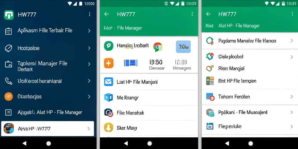 Tampilan antarmuka HW777 yang intuitif untuk pengelolaan file.