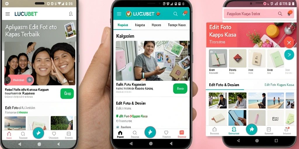 Tampilan antarmuka aplikasi LUCUBET untuk Edit Foto Kertas Kaca.