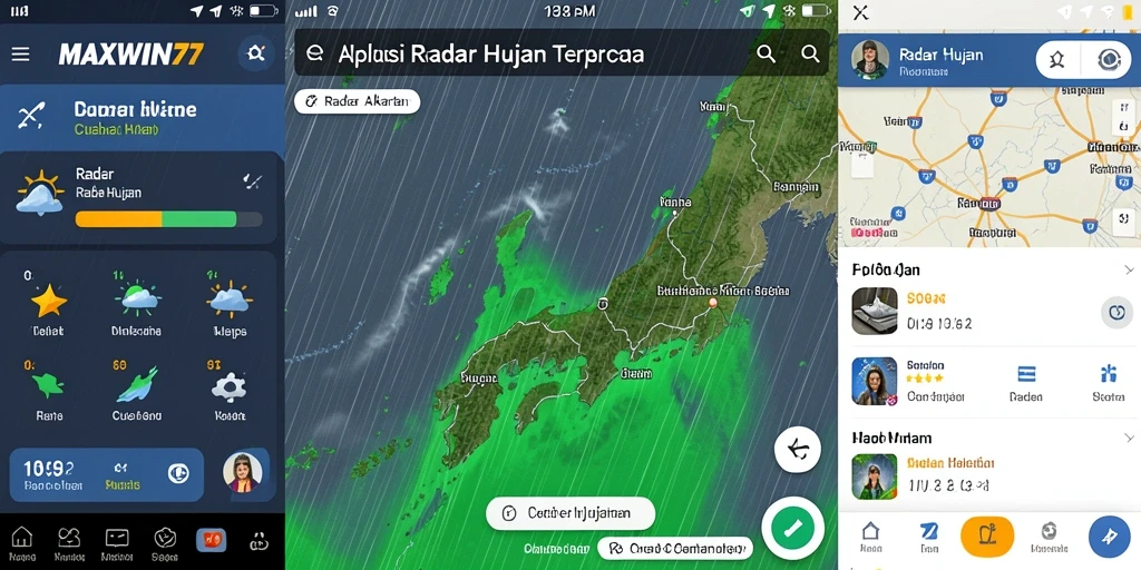 Tampilan antarmuka MAXWIN77 menunjukkan data radar hujan secara jelas.