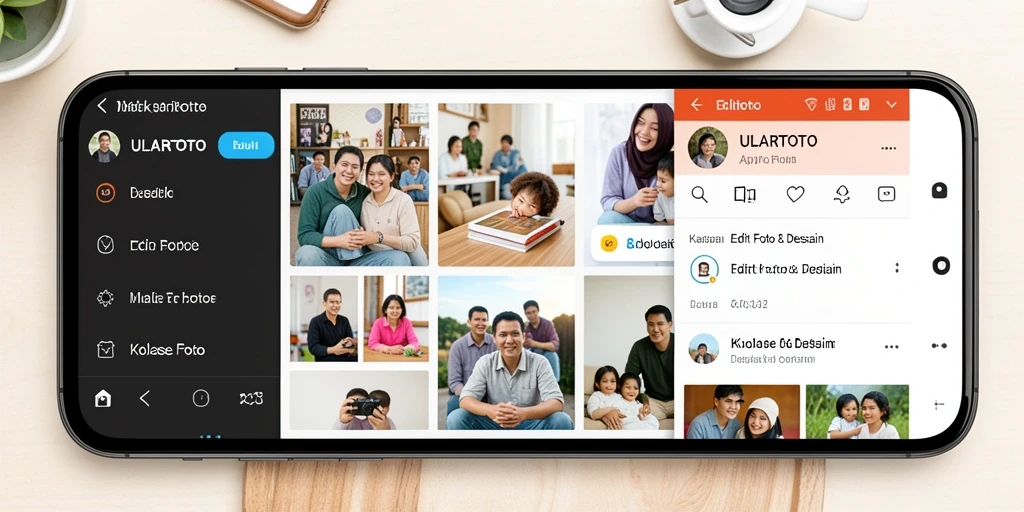 Tampilan fitur kolase foto ULARTOTO yang modern dan intuitif.