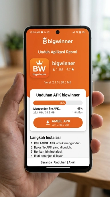 Tampilan halaman APK bigwinner